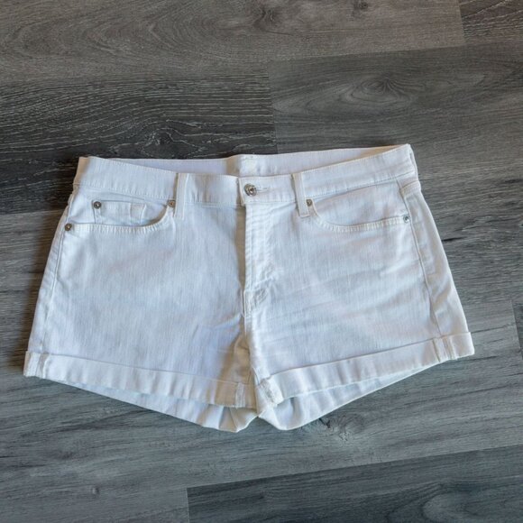 7 For All Mankind Mens White Denim Shorts Size 31 women - Picture 1 of 4